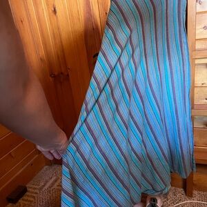 Vintage Striped Turquoise Wrap Skirt